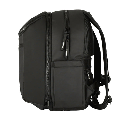 Vursaa Original Backpack side profile image, urban black in color on white background