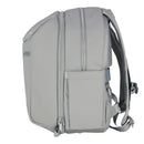 Vursaa Original Concrete Gray backpack with multiple zippers on a white background