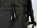 side profile with logo on zips and water bottle holder