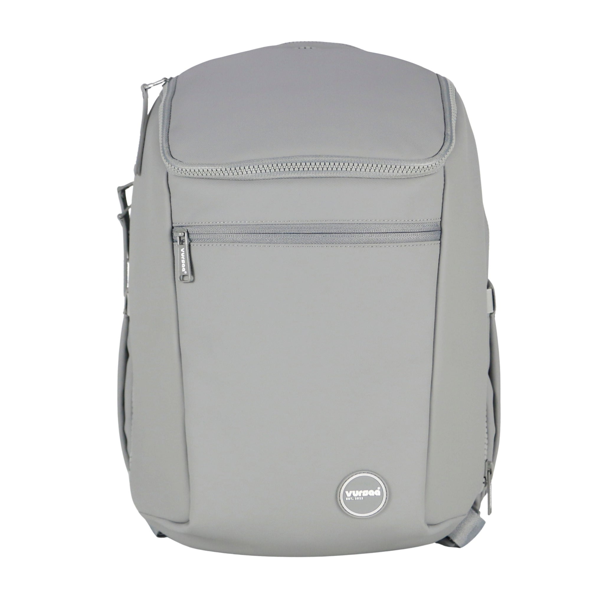 Vursaa Original Gray backpack with a visible brand logo on a white background